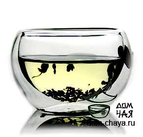 Пиала с двойными стенками из термо стекла #3, 50мл